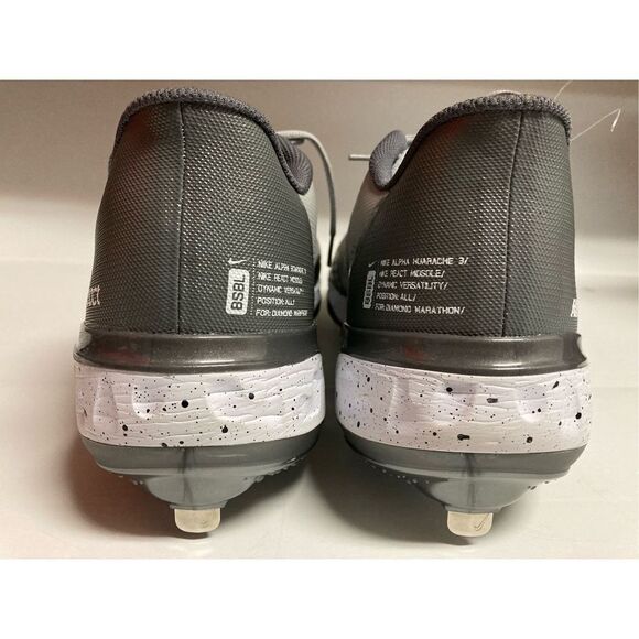 Nike Alpha Huarache Elite 3 Low Light Gray CK0746 Metal Baseball Cleats 15 New main image 3